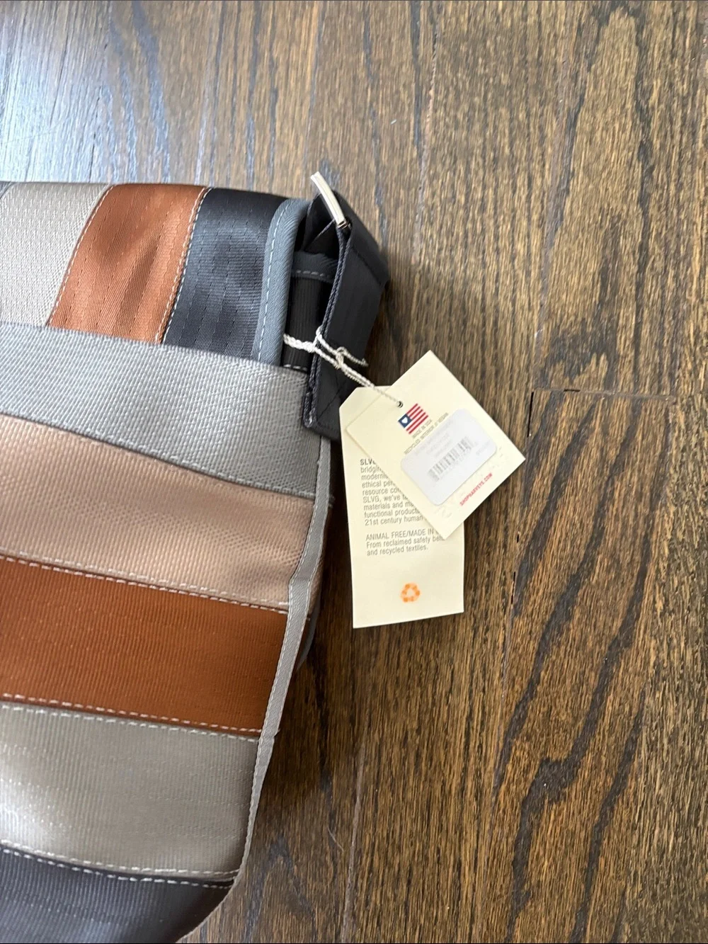 Harvey’s Multi-Striped Men’s Messenger Bag in Brown, Gray & Tan-NWT